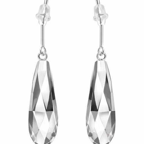 Sterling Silver Multicolor Teardrop Crystal Earrings - Sable & Red