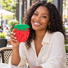 Strawberry Light Up LED Tumbler with Straw 16.2 oz - Sable & Red