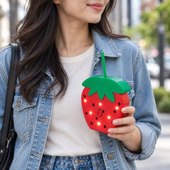 Strawberry Light Up LED Tumbler with Straw 16.2 oz - Sable & Red