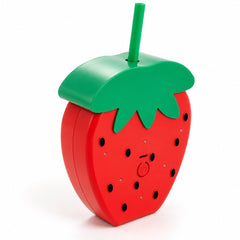 Strawberry Light Up LED Tumbler with Straw 16.2 oz - Sable & Red