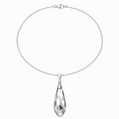 Swarovski Elements 925 Sterling Silver Teardrop Crystal Pendant Necklace 16” - Sable & Red