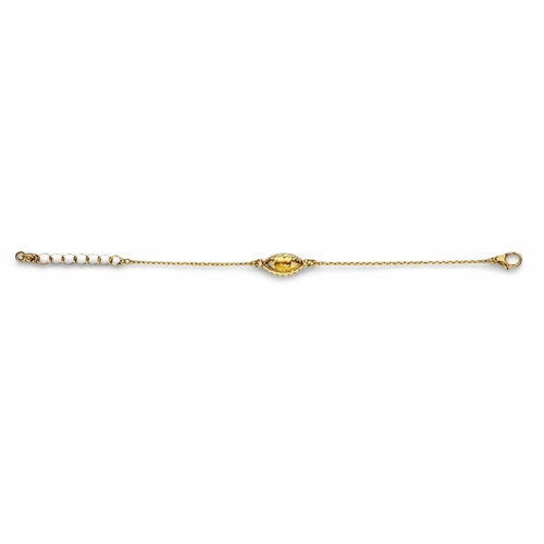 Swarovski Yellow Gold & Sterling Silver Anklet - Crystal Evil Eye Amulet - Sable & Red
