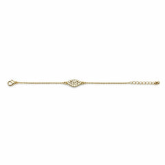 Swarovski Yellow Gold & Sterling Silver Anklet - Crystal Evil Eye Amulet - Sable & Red