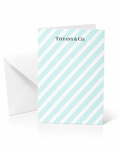 Tiffany & Co. Striped Blank Greeting Card with White Envelope 5x7 - Sable & Red