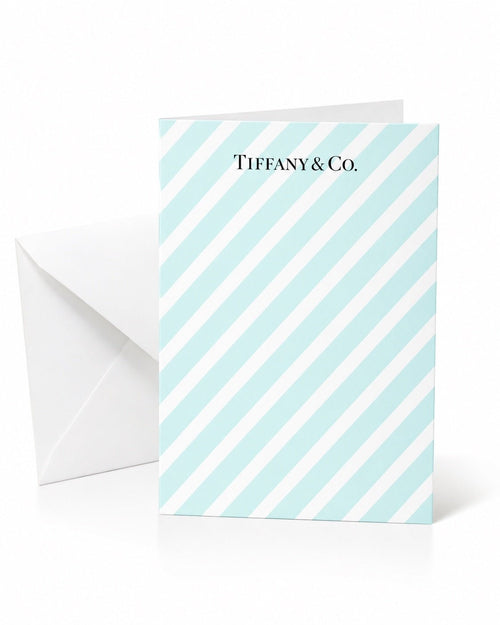 Tiffany & Co. Striped Blank Greeting Card with White Envelope 5x7 - Sable & Red