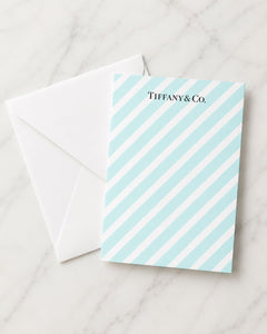 Tiffany & Co. Striped Blank Greeting Card with White Envelope 5x7 - Sable & Red