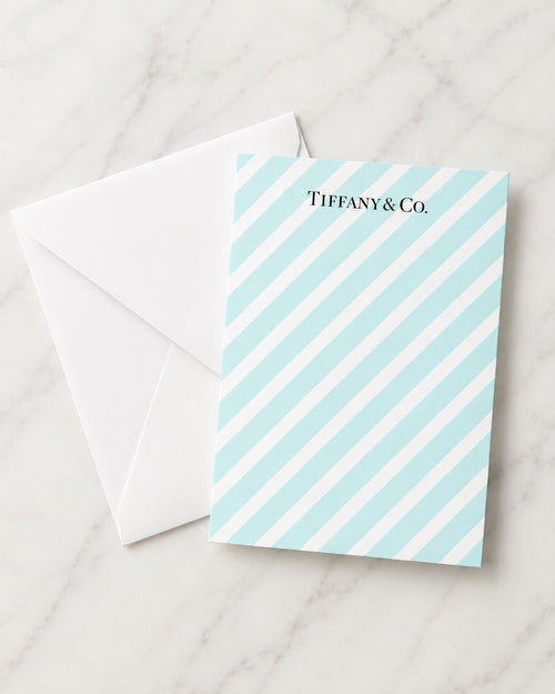 Tiffany & Co. Striped Blank Greeting Card with White Envelope 5x7 - Sable & Red