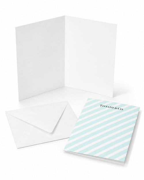Tiffany & Co. Striped Blank Greeting Card with White Envelope 5x7 - Sable & Red