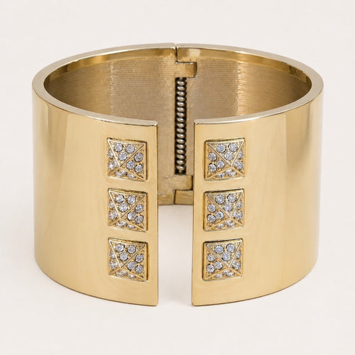 Victoria’s Secret Scandalous Crystal Pyramid Gold-tone Cuff Bracelet - Sable & Red