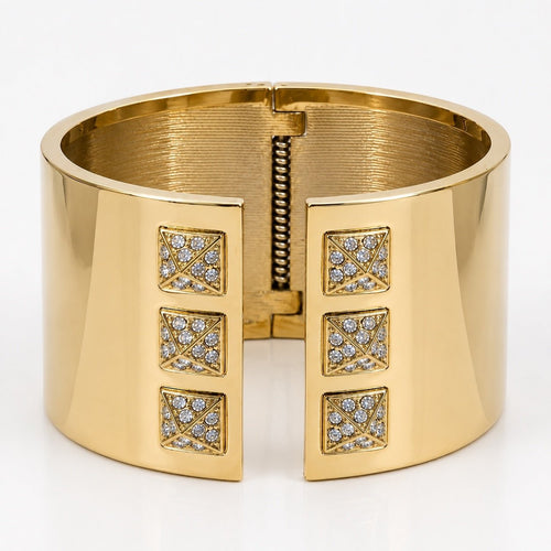 Victoria’s Secret Scandalous Crystal Pyramid Gold-tone Cuff Bracelet - Sable & Red