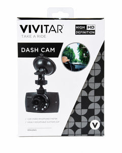 Vivitar HD Dash Cam New Unopened in Box with Suction Cup Mount - Sable & Red