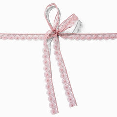 VTG Pink Lace Bow Choker Necklace - Vintage - Sable & Red