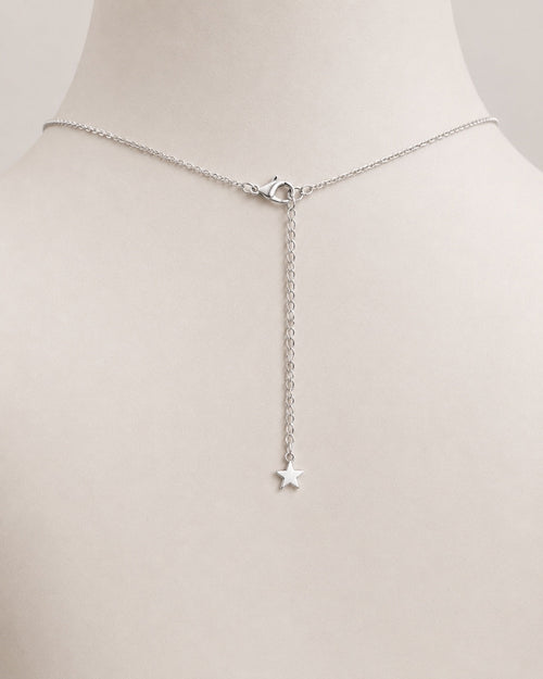 Witchy Black Cat Broom & Star Stainless Steel Necklace - Sable & Red