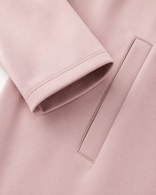 Women’s Lightweight Longline Hoodie Jacket in Blush Pink - Sable & Red