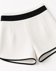 Women’s White & Black Strapless Peplum Shorts Set Size Small/4 - Sable & Red