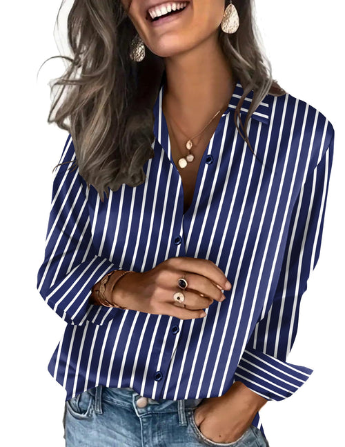 Zeagoo Satin Blouses for Women Silk Button Down Shirts Long Sleeve Tops - Sable & Red